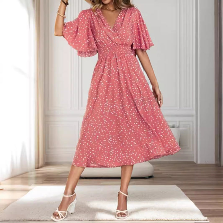 Elegant wrapped midi dress for women Lune London