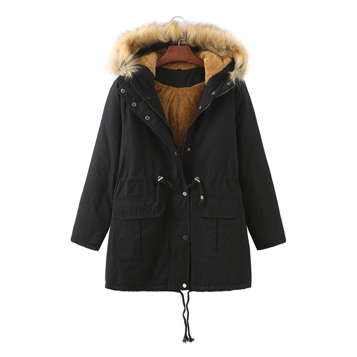 Functional parka jacket for women with removable hood and faux fur lining Lune London