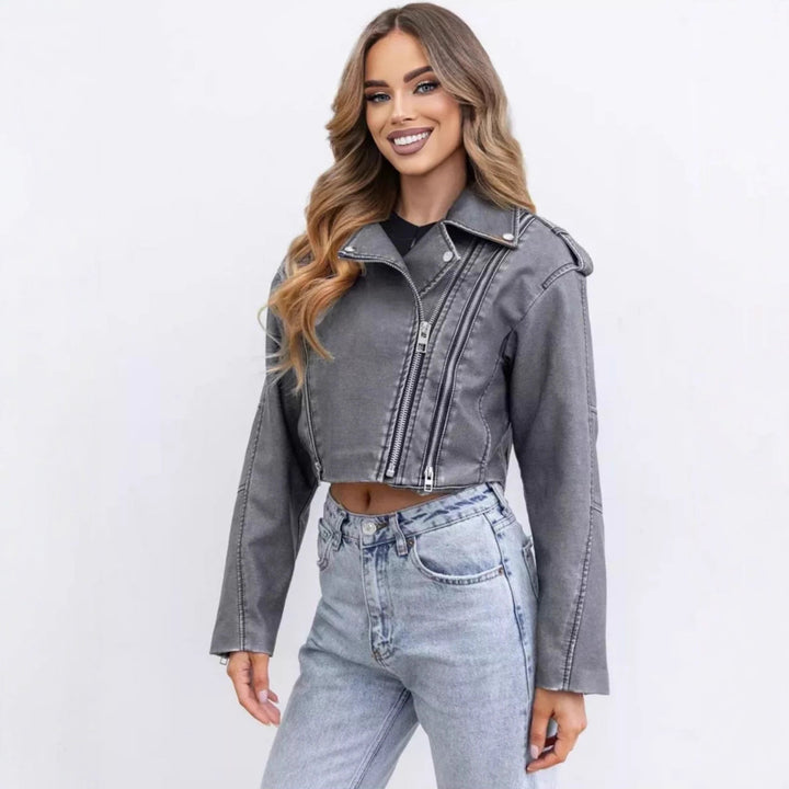 Fashion Cropped Biker Jacket for Women Lune London