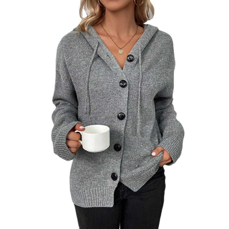 Cardigan à capuche pour femmes avec texture grossière Chic & Stil