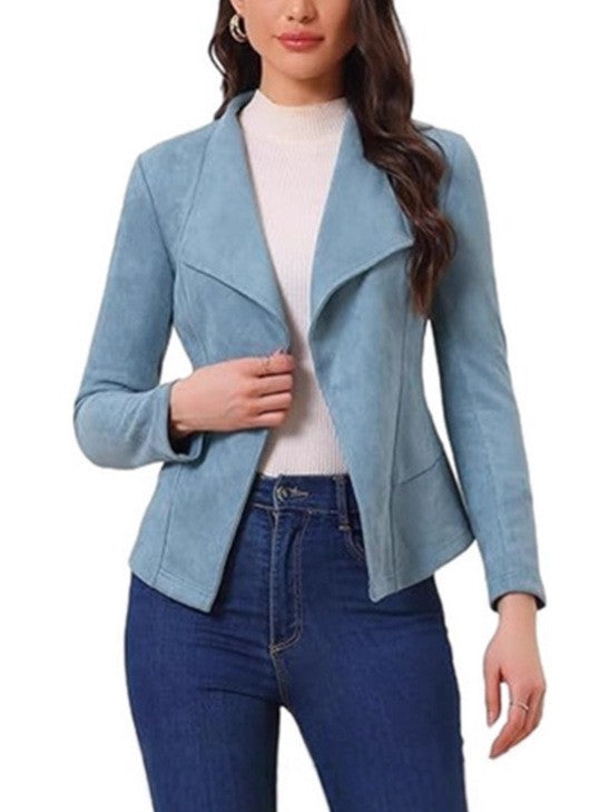 Ladies Elegant Suede Blazer Moon London