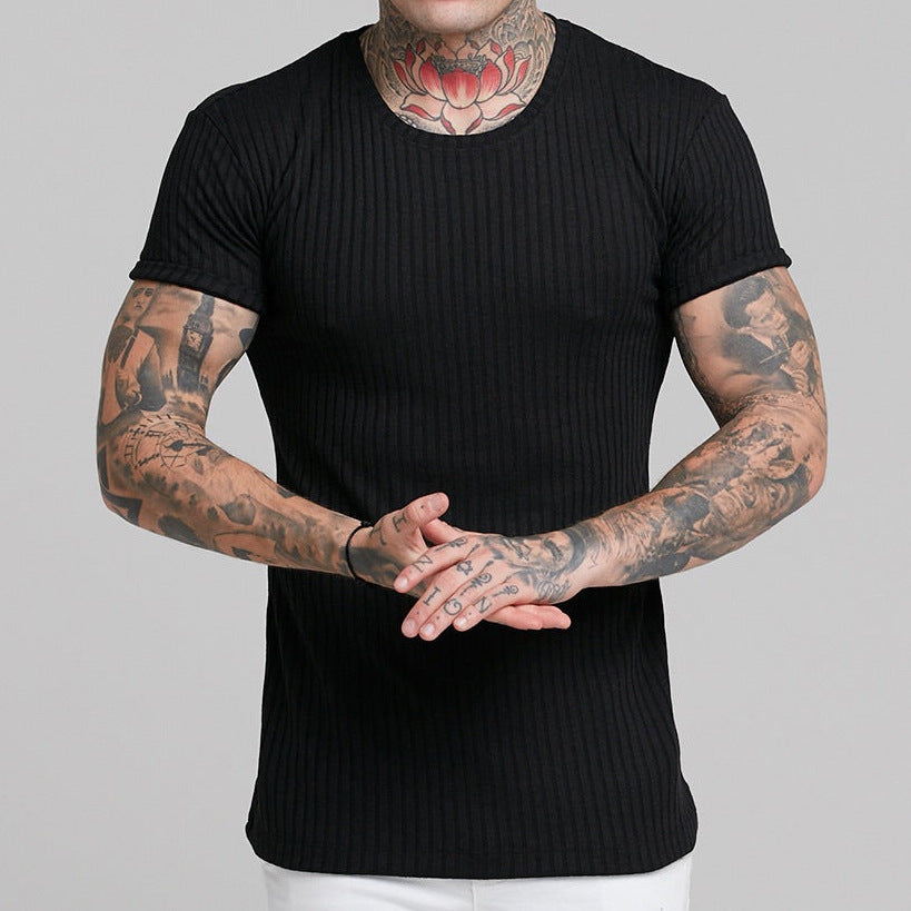 Slim fit ribbed t-shirt for men Lune London