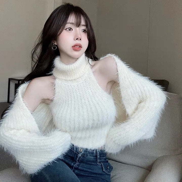 Pull à col roulé élégant pour femmes avec manches bouffantes Chic & Stil