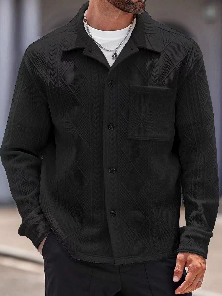 Men's knit shirt with modern design and textured fabric Lune London