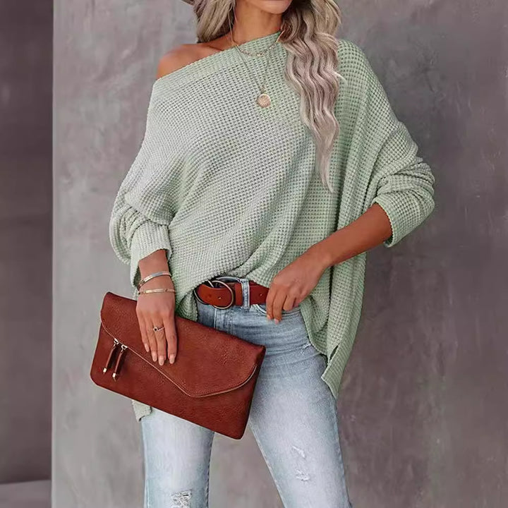 Cozy waffle sweater for women with a loose fit Lune London
