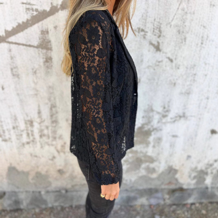 Lace blazer for women with a feminine style featuring delicate lace elements Lune London