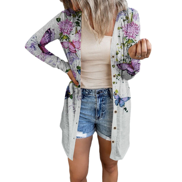 Lune London long blouse jacket for ladies with floral pattern