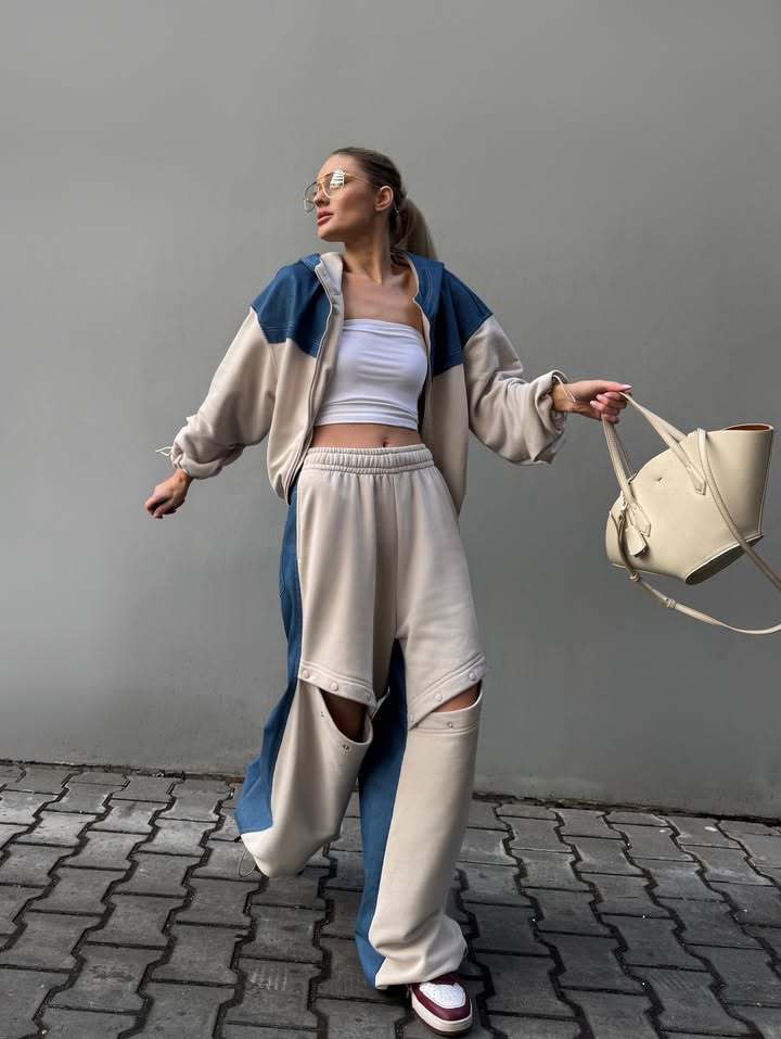 Women's sports set with trendy color block design and relaxed fit Lune London