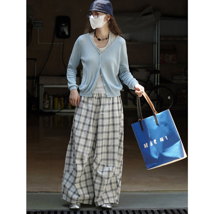 Women's fine knit cardigan with open front, ribbed hem and boxy silhouette Amarae
