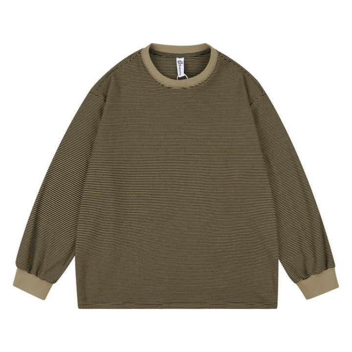 Unisex Wide Striped Long Sleeve in Oversized Cut with Ribbed Cuffs Amarae