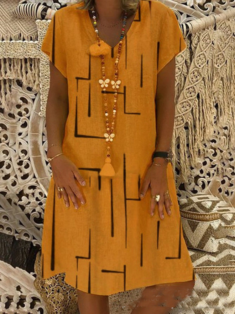 Casual summer dress for women with a modern graphic design and a flattering cut Lune London