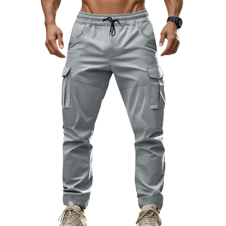 Men's cargo pants with functional side pockets and elastic waistband Lune London