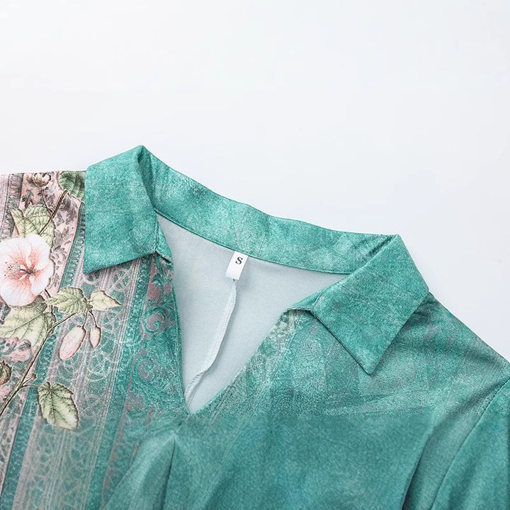 Elegant polo dress for women with floral print Lune London