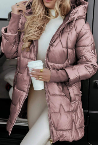 Quilted jacket for women with hood and practical pockets Lune London