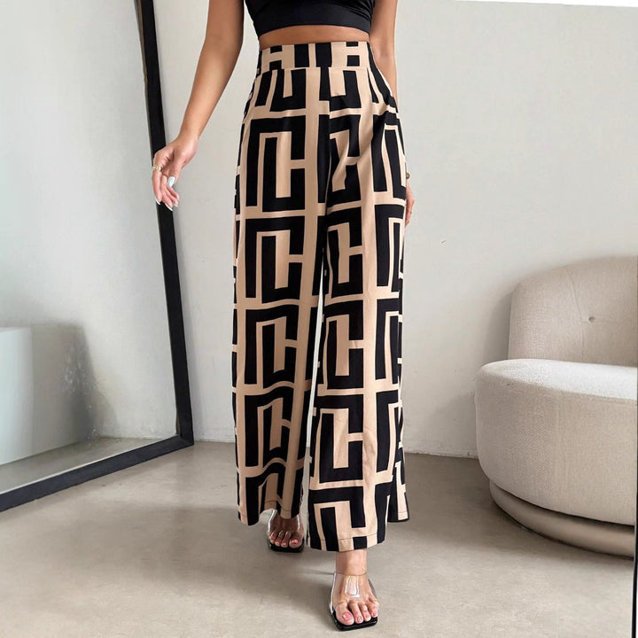 Lune London graphic pattern palazzo pants for women
