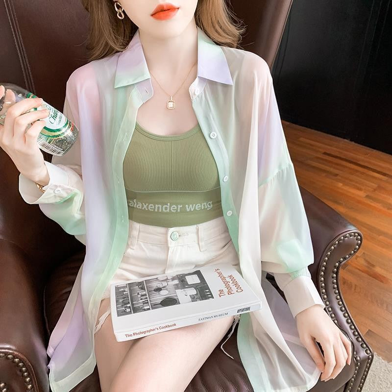 Chemisier d'overshirt aéré et coloré pour femmes Chic & Stil