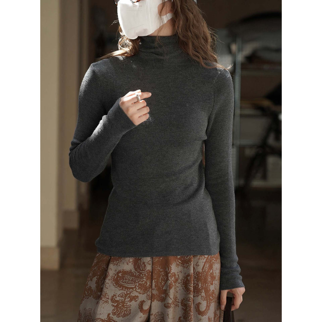 Women's Fine Cashmere-Effect Roll Neck Sweater in Slim Fit from Fine Knit Amarae