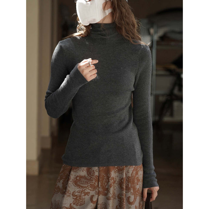Women's Fine Cashmere-Effect Roll Neck Sweater in Slim Fit from Fine Knit Amarae