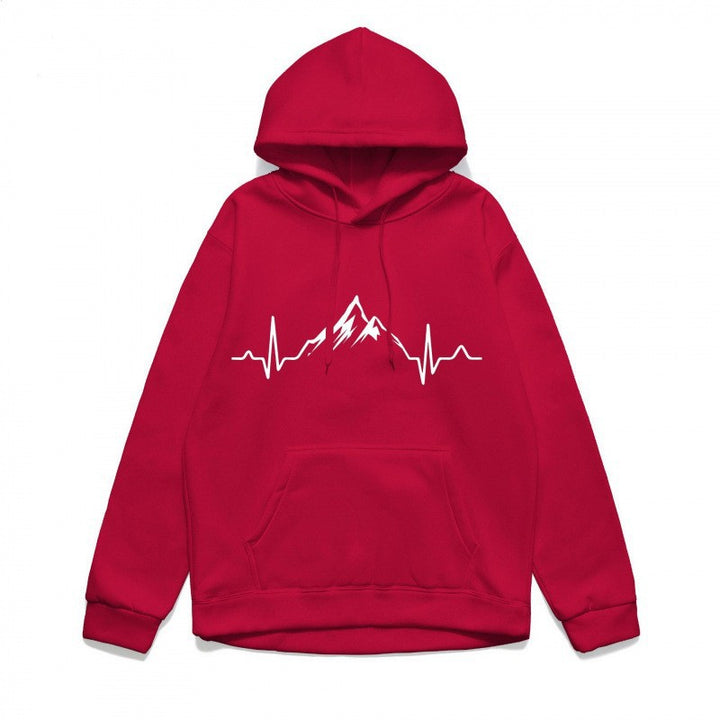Women's hoodie with stylish mountain motif and high-quality cotton Chic & Stil