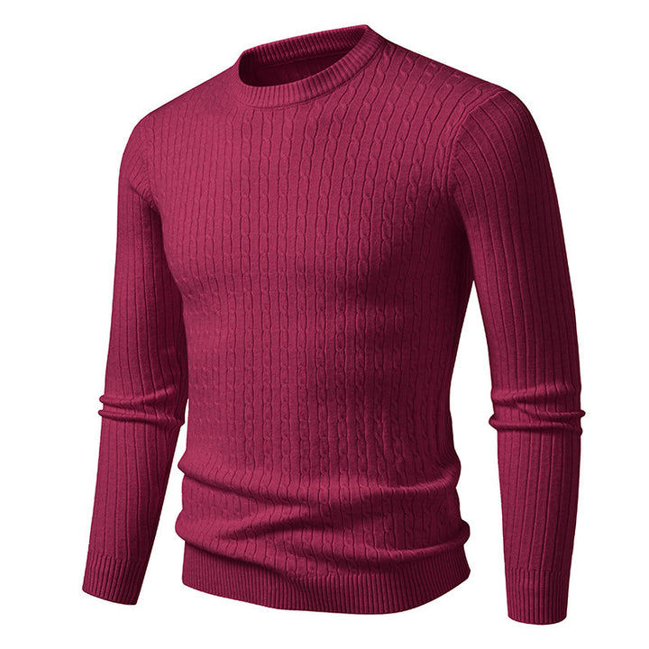 Thick knit sweater for men with elegant braid pattern Lune London