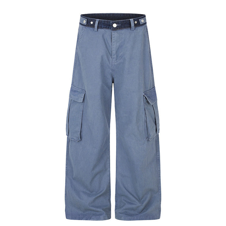 Women's Wide Cargo Palazzo Pants with Large Flap Pockets and High Waist Amarae