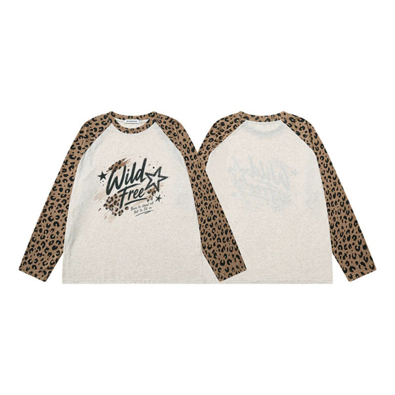 Women's Cotton Long Sleeve Shirt in Raglan Style with Leo Sleeves and Statement Front Print Amarae