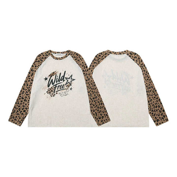 Women's Cotton Long Sleeve Shirt in Raglan Style with Leo Sleeves and Statement Front Print Amarae