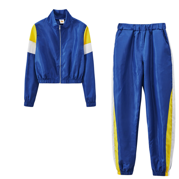 Ensemble de sport pour dames avec col montant à la mode et poignets élastiques