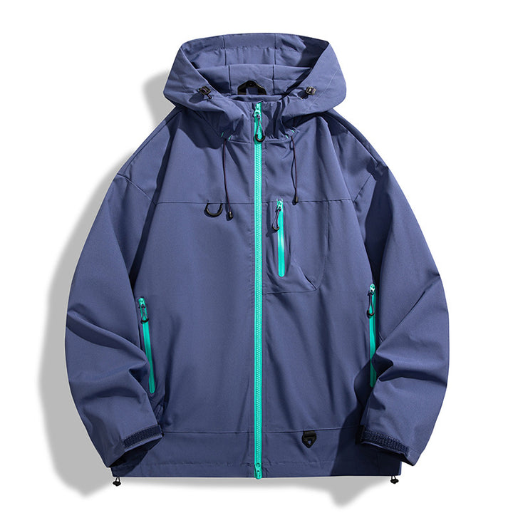 Waterproof outdoor jacket for men with hood and breathable inserts Lune London