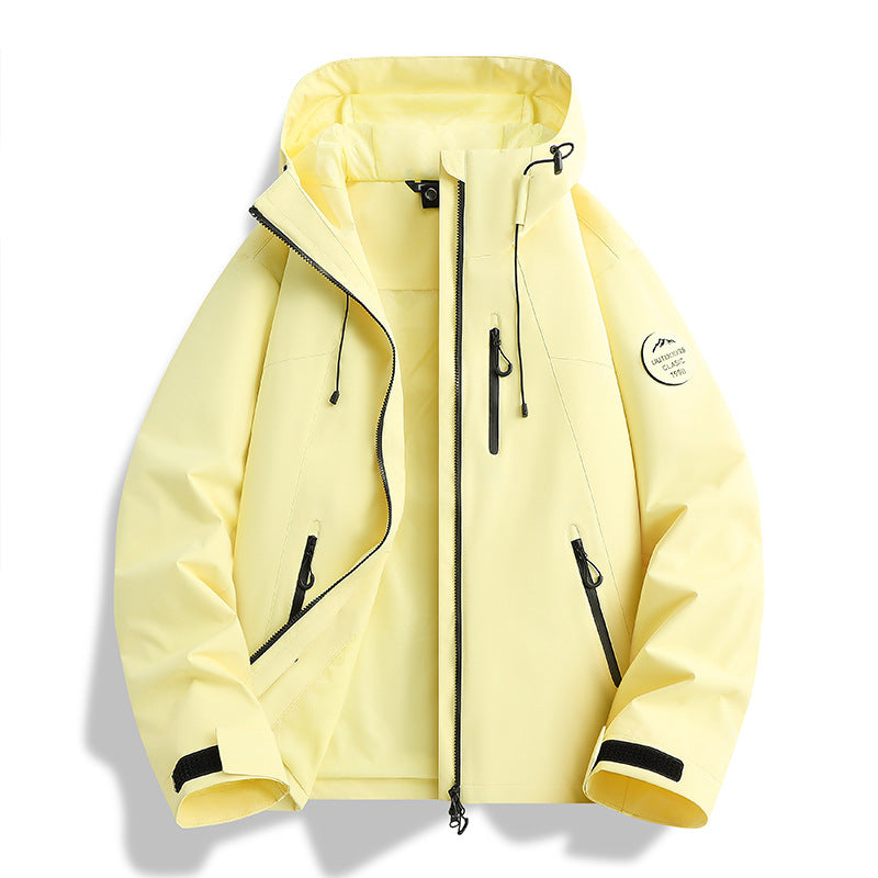 Women Lightweight Waterproof Hooded Jacket with Teddy Charm and Concealed Zipper Pockets Amarae