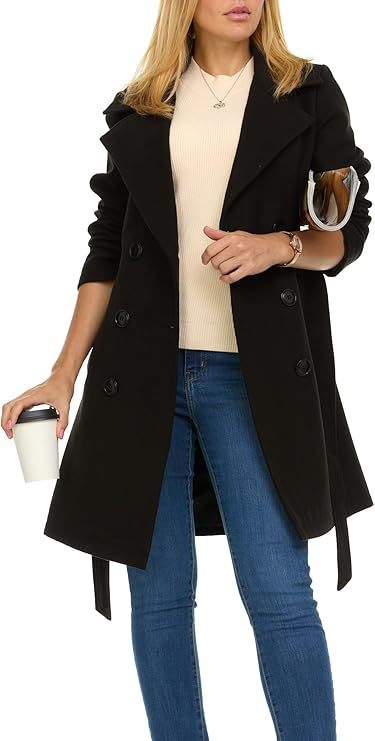 Women's trench coat with asymmetric hem and wide collar Lune London