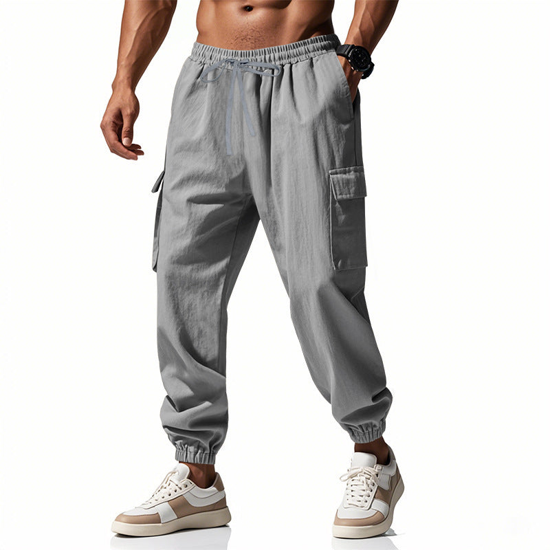 Men's cargo jogger pants with elastic waistband and practical side pockets Lune London