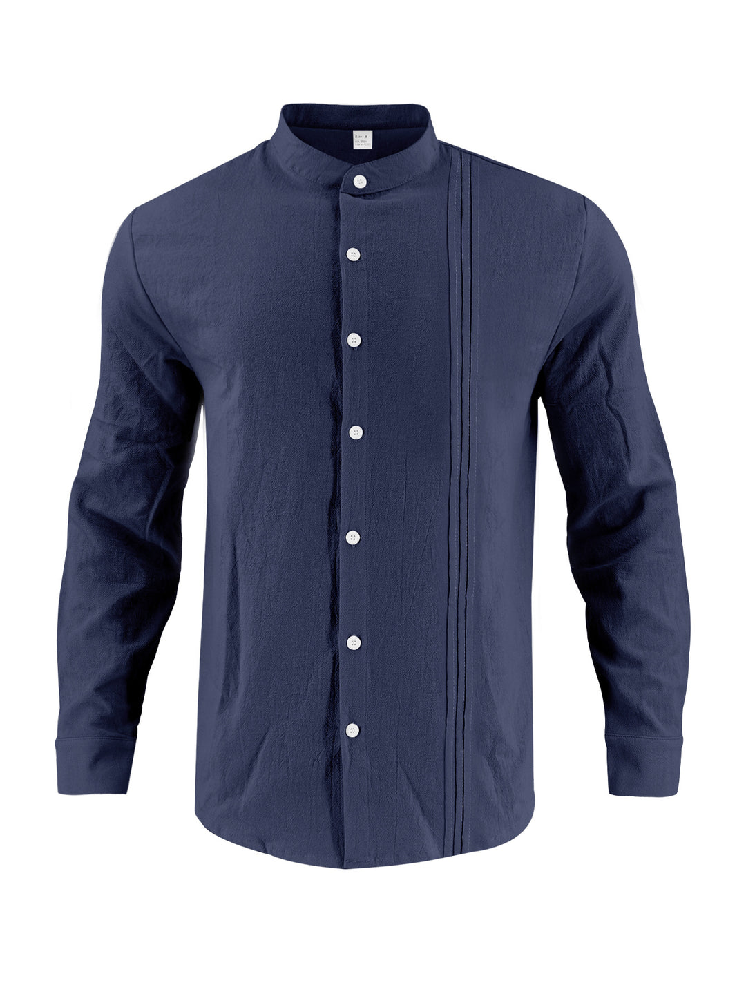 Trendy long-sleeve shirt for men with textured surface and innovative high collar Lune London