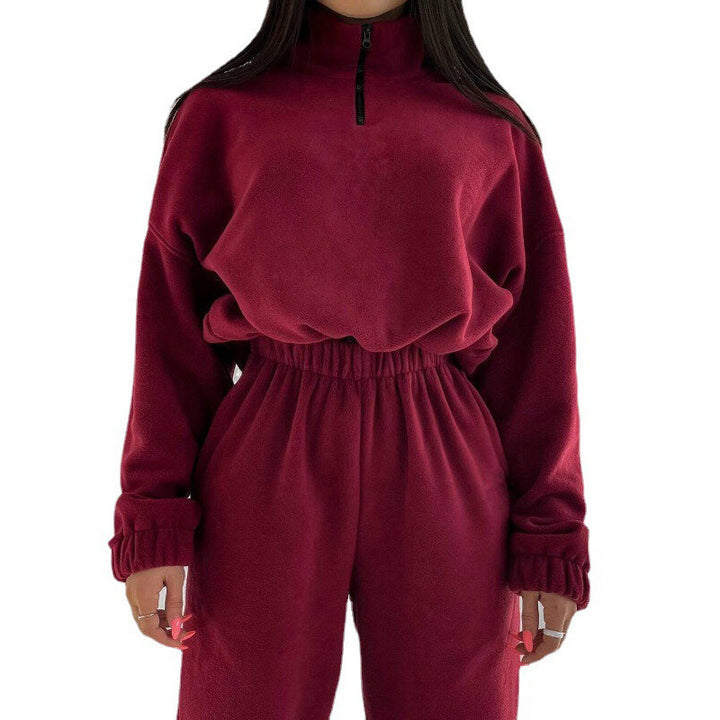 Women Comfortable and Stylish Loungewear Set with Elastic Waist and Chic Crop Top