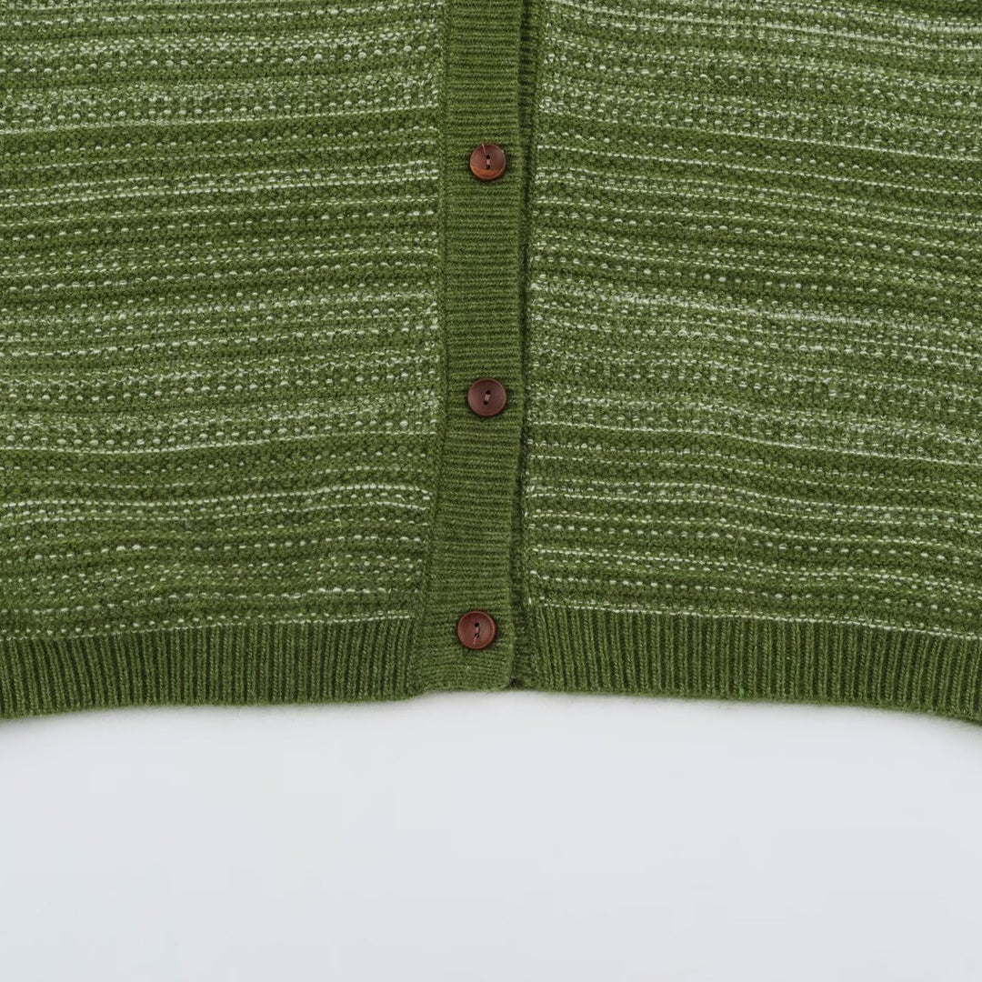 Men's Knitted Vest with V-Neck, Button Placket and Fine Textured Knit Amarae