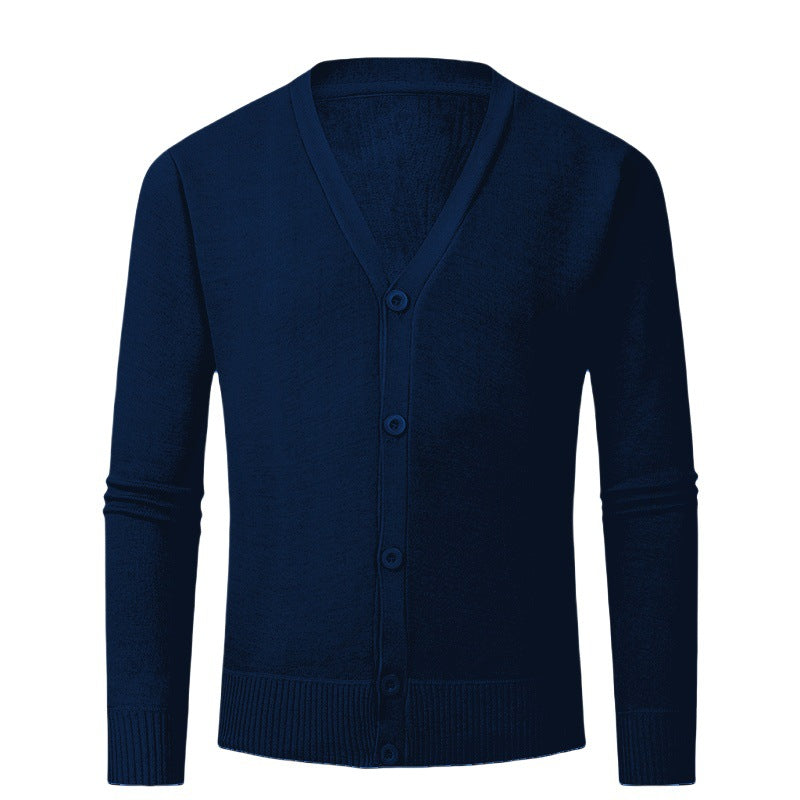 Men's knit sweater with V-neck and buttonless design Lune London