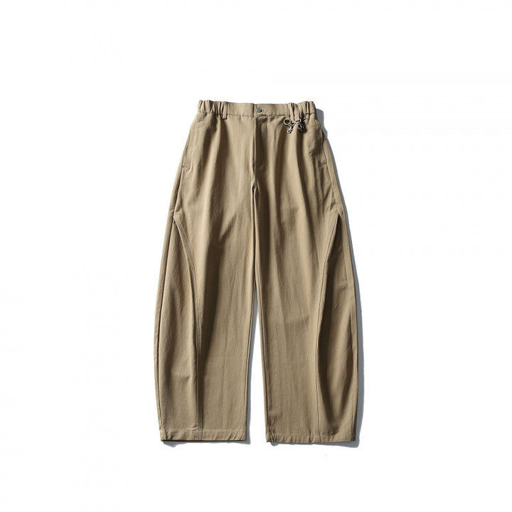Men's Wide Utility Pants with Elastic Waistband and Distinctive Seam Panels Amarae