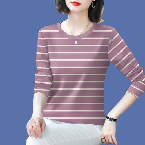 Chemise à manches longues rayée décontractée pour femmes Chic & Stil
