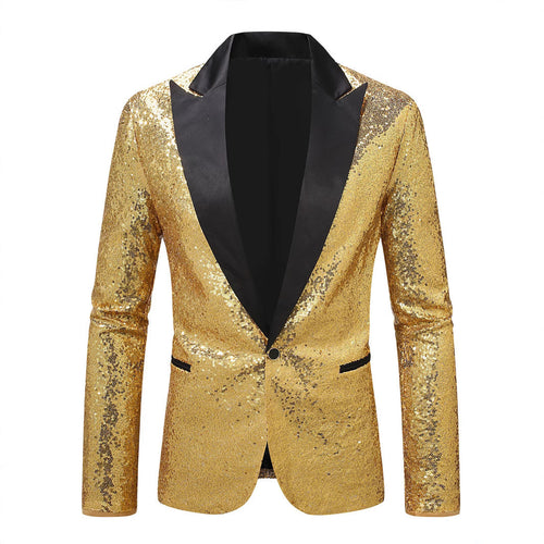 Elegant sequin blazer for men with classic lapels Amarae
