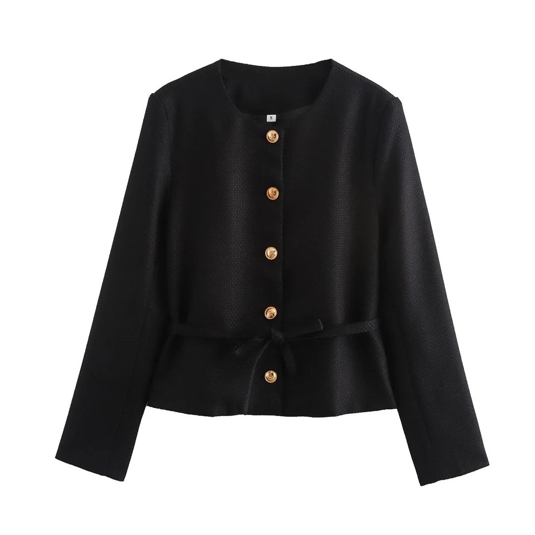 Stylish transitional jacket for women with button details and drawstring Lune London