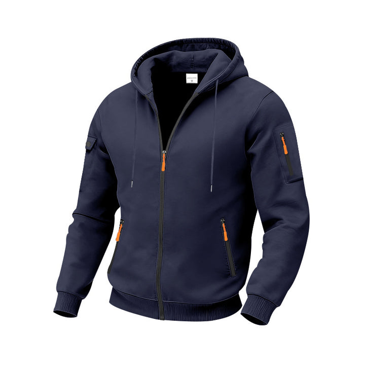 Men's sporty hoodie with functional zip pockets Lune London