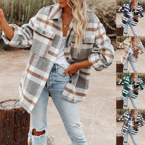 Oversized plaid jacket for women Amarae