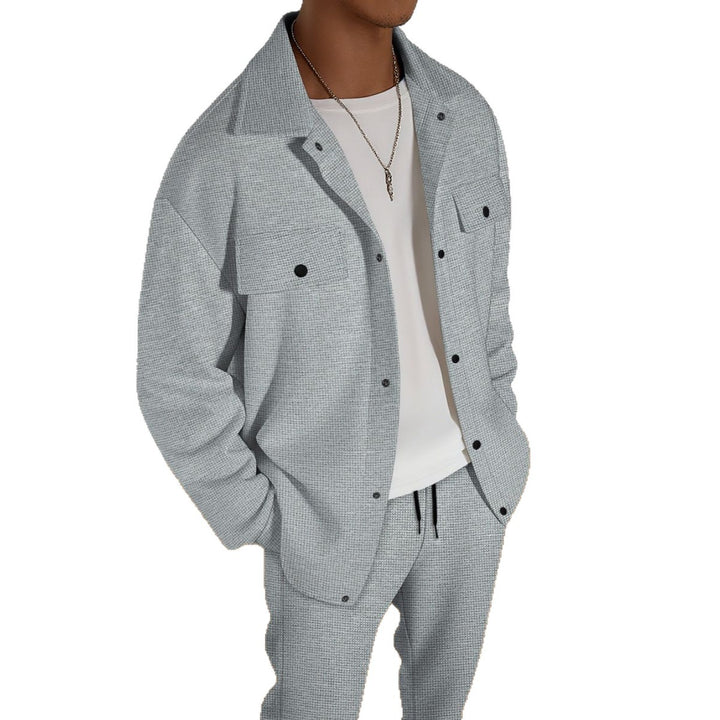 Elegant leisure suit for men with textured jacket and comfortable pants Amarae