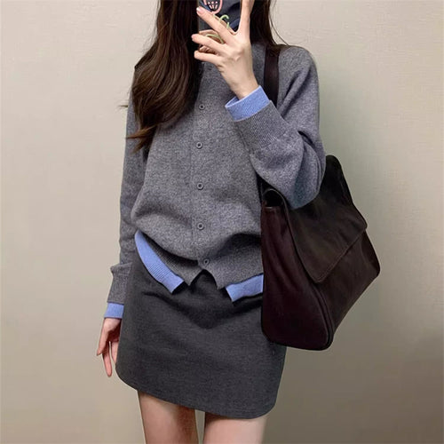 Cardigan en tricot élégant pour femmes avec de fins détails contrastés Chic & Stil