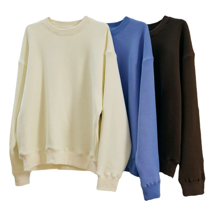 Women's Loose Oversized Sweatshirt with Drop Shoulder and Ribbed Hem Amarae