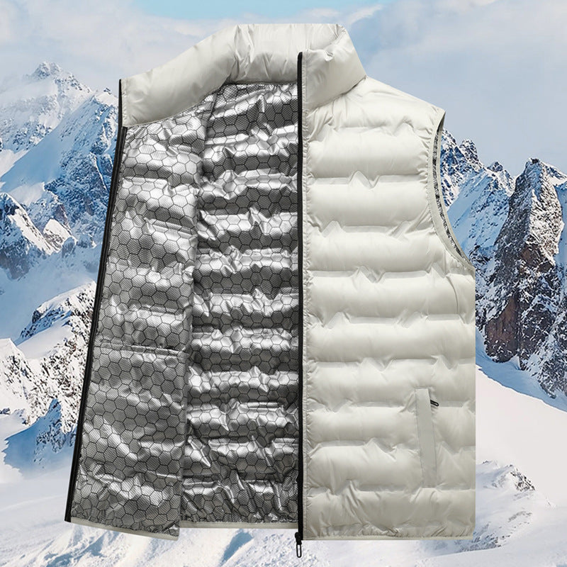 Men's thermo quilted vest with reflective inner lining and stand-up collar Amarae