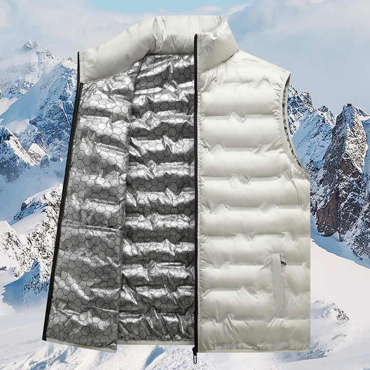 Men's thermo quilted vest with reflective inner lining and stand-up collar Amarae