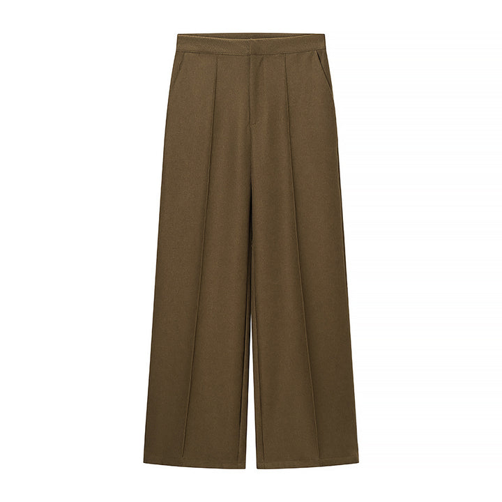 Women's Two-Piece Wool Blend Business Set with Loose Blazer and High-Cut Palazzo Pants Amarae