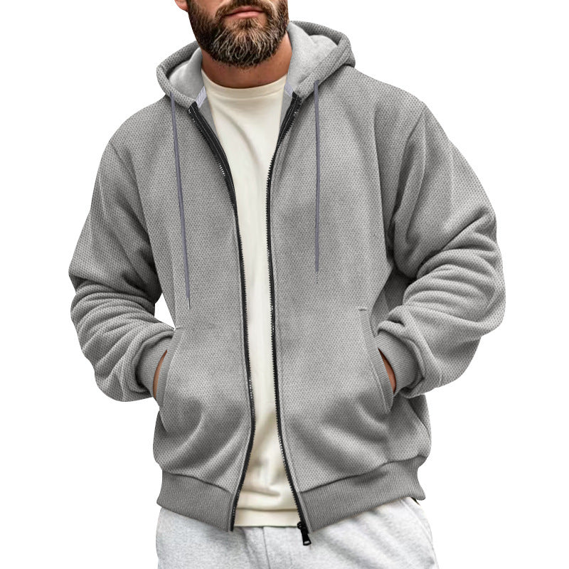 Men's hoodie with structured surface and functional pockets Amarae