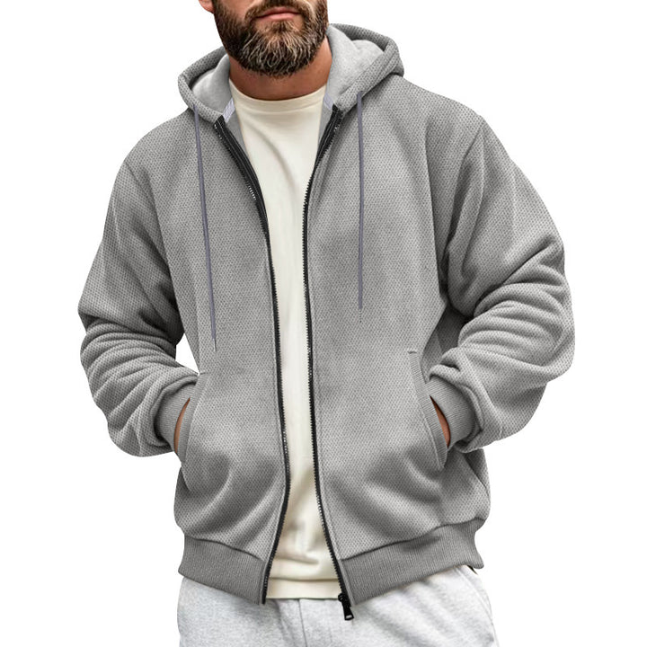 Men's hoodie with structured surface and functional pockets Amarae